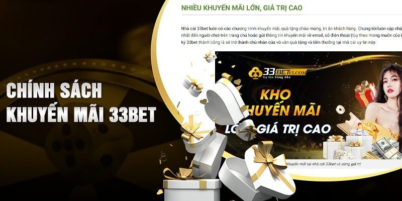 Khuyến mãi tại nhà cái 33bet